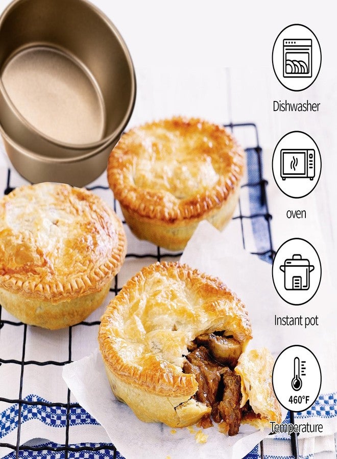Yomvzake Air Fryer Mini Pie Pan Tart Tins, Jumbo Muffin Cupcake Pan 4 Inch Air Fryer Hamburger Bun Mold, 3PCS Non-Stick Air Fryer Egg Baking Pan Individual Pazookie Mini Cake Pans for Baking - Image 4